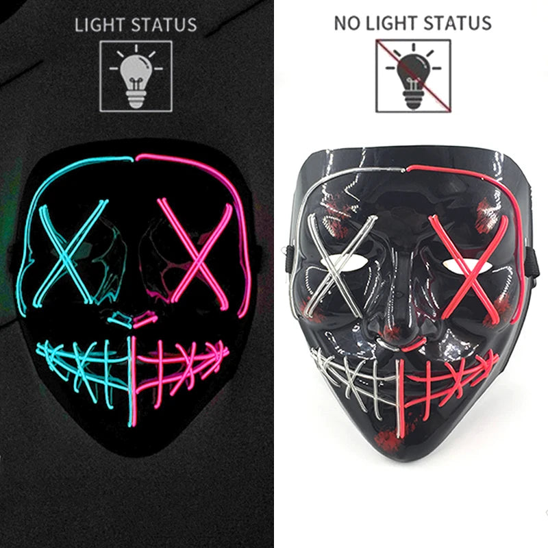 LED Halloween Luminous Neon Masks