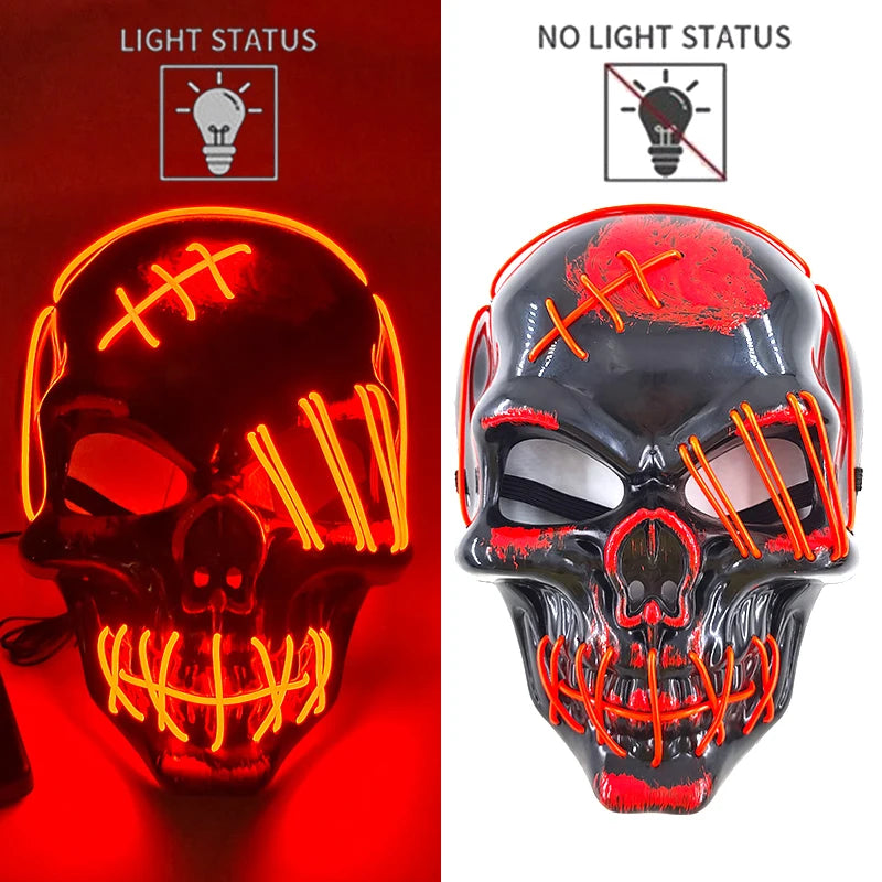LED Halloween Luminous Neon Masks