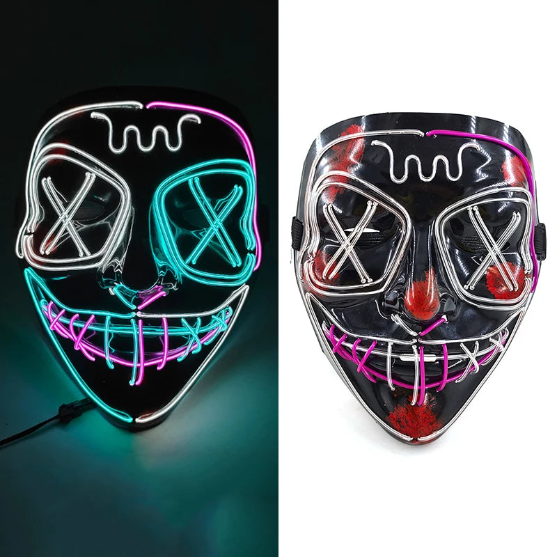 LED Halloween Luminous Neon Masks