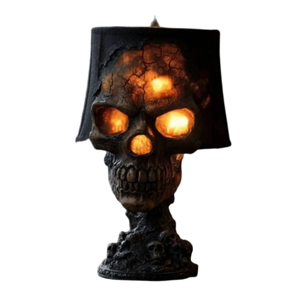 Lava Stone Skull Lamp Horror Halloween Decoration Ambient Lights 3d Hideous And Suffocating Beauty Thrilling Party Decor Prop