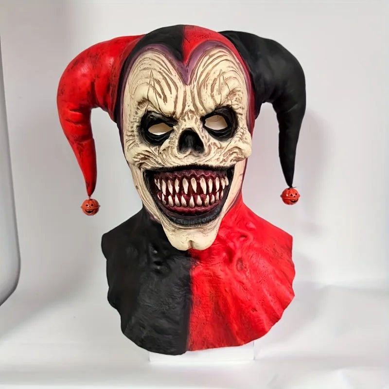 Menacing Clown Mask with Horns