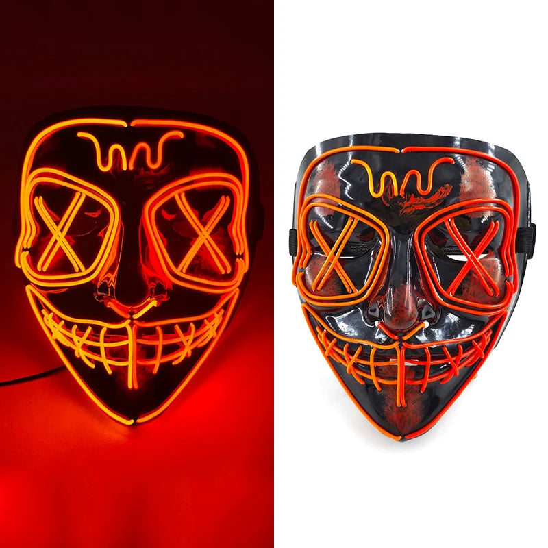 LED Halloween Luminous Neon Masks