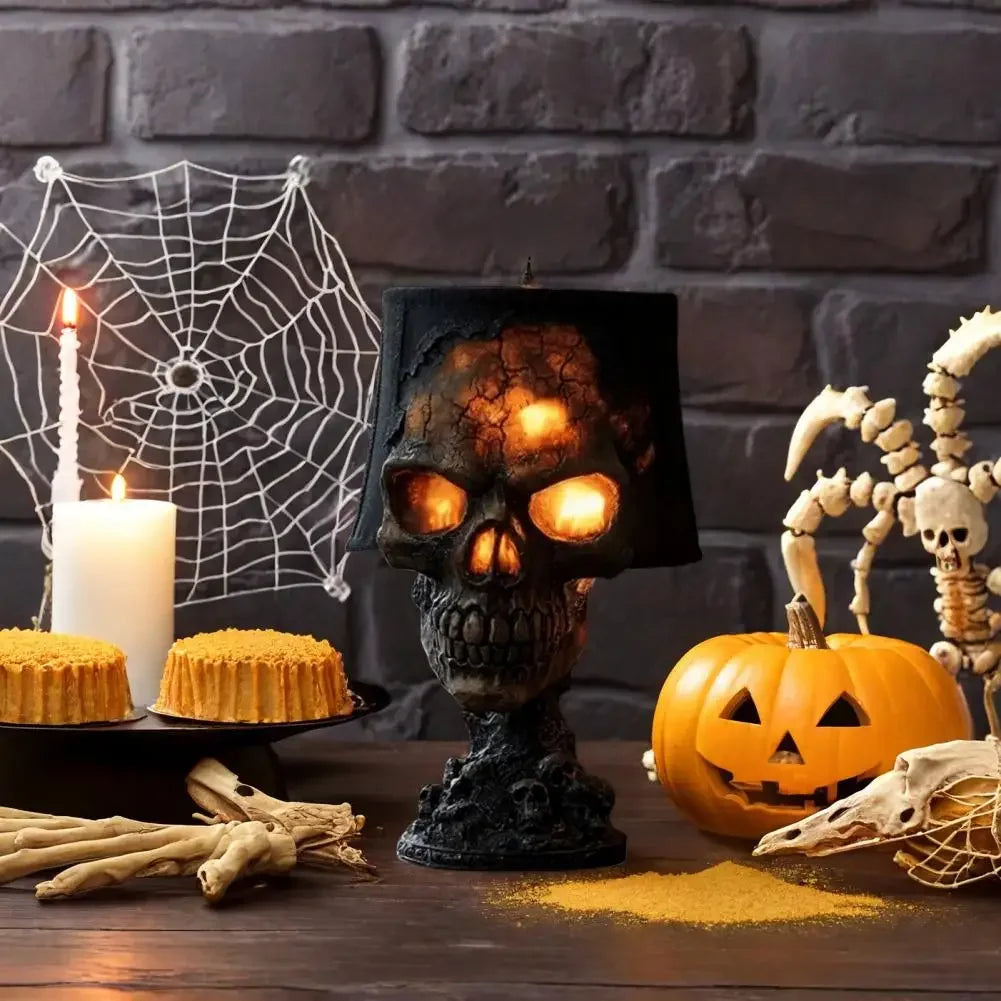 Halloween Lava Stone Skull Lamp