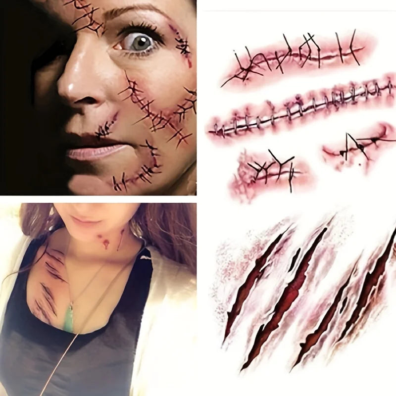 Halloween Scar Temporary Tattoo Stickers