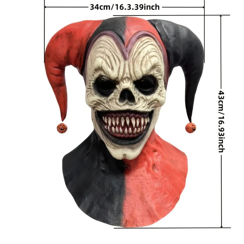 Menacing Clown Mask with Horns