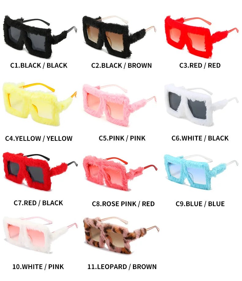 KAMMPT Oversized Plush Sunglasses