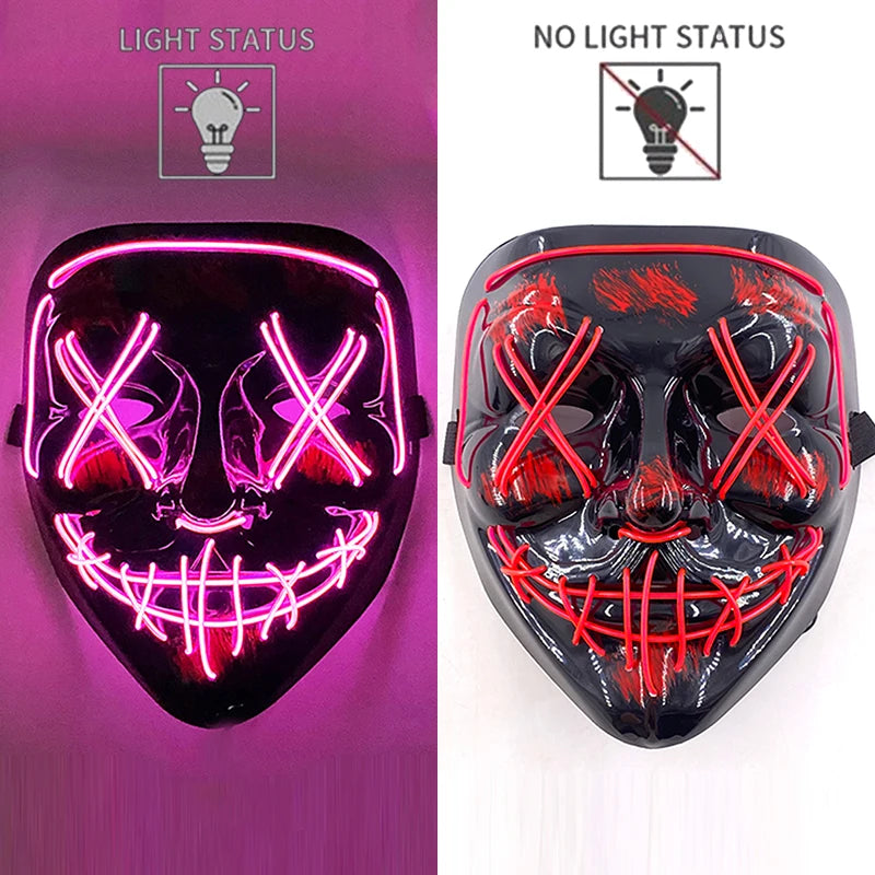 LED Halloween Luminous Neon Masks