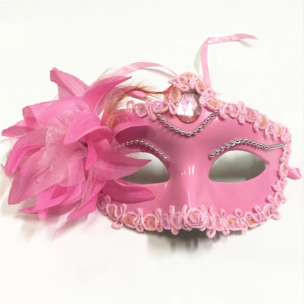 Halloween Masquerade Painted Golden Powder Half-Face Mask
