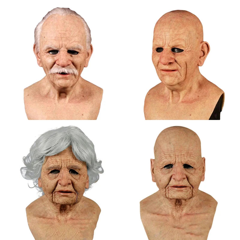 Elderly Person Full Head Mask Male/Female