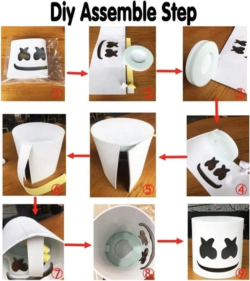 Halloween LED DJ Mask Lifelike Marshmello Mask