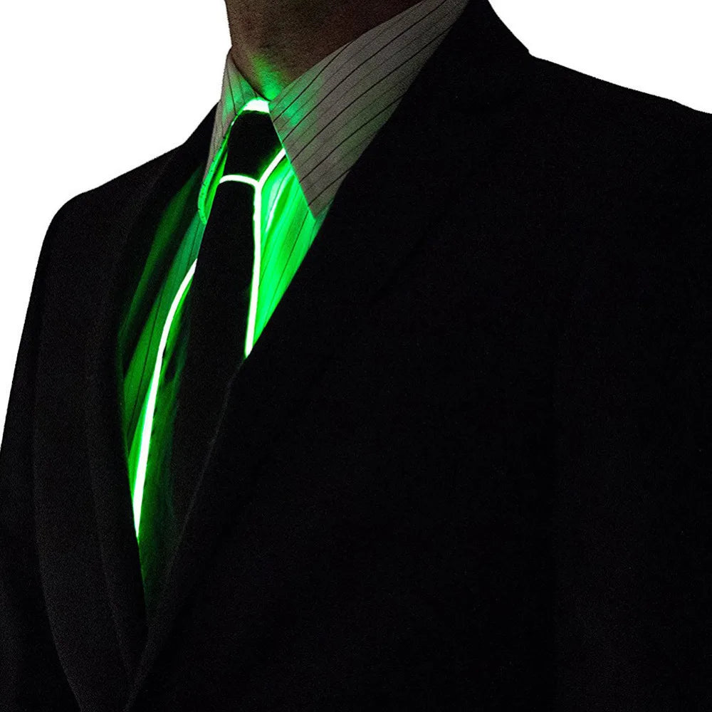Men Glowing Tie EL Wire Neon LED