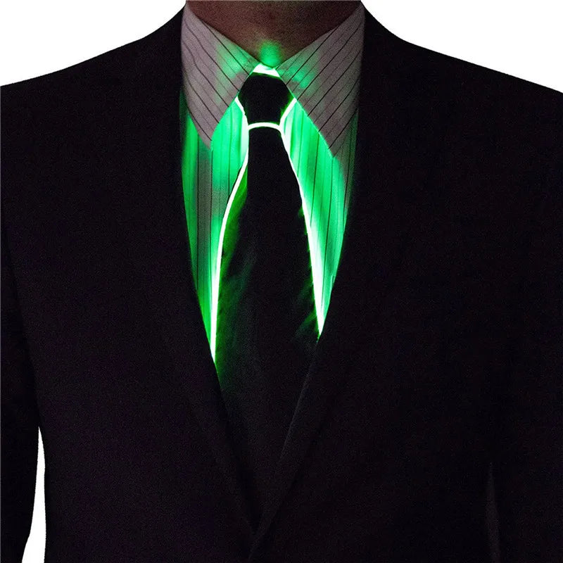 Men Glowing Tie EL Wire Neon LED