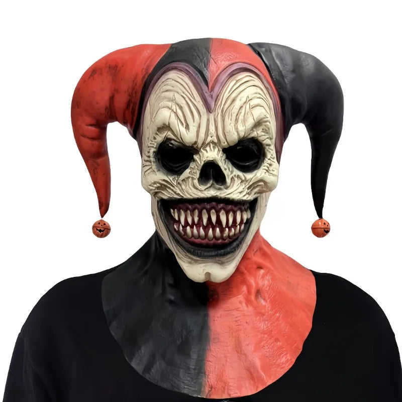 Menacing Clown Mask with Horns