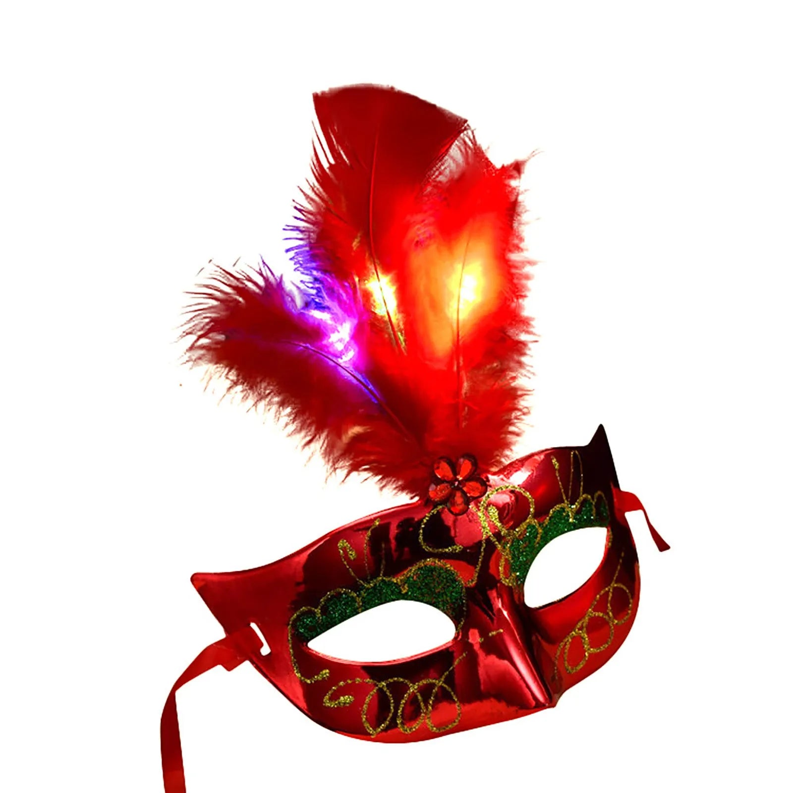 Glowing Feather LED Masks Venice Carnival Halloween