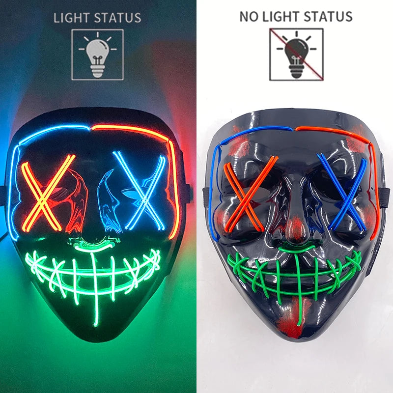 LED Halloween Luminous Neon Masks