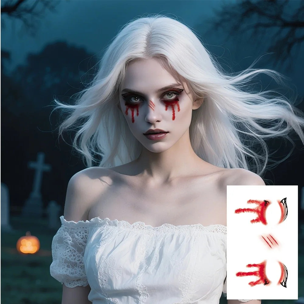 Sheets Halloween Party Waterproof Temporary Tattoos Stickers