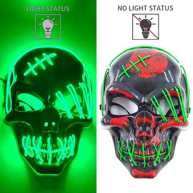 LED Halloween Luminous Neon Masks